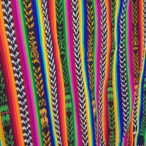 Vintage Tablecloth Blanket Throw Knit Indigenous Striped Boho - Picture 8 of 14